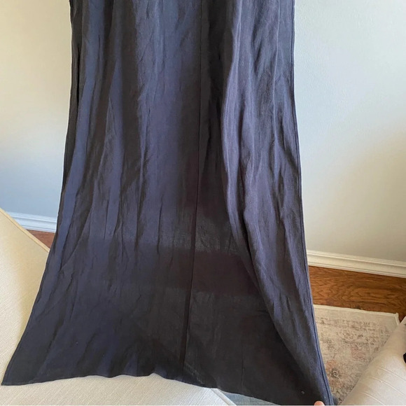 NWT URBAN Outfitters Black Linen Blend Jumpsuit Dress with High Slits Size XS - Picture 11 of 16